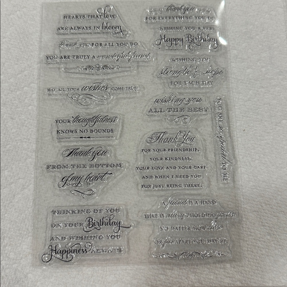 Clear Stamp Collection with Floral and Sentiment Designs - Picture 3 of 9